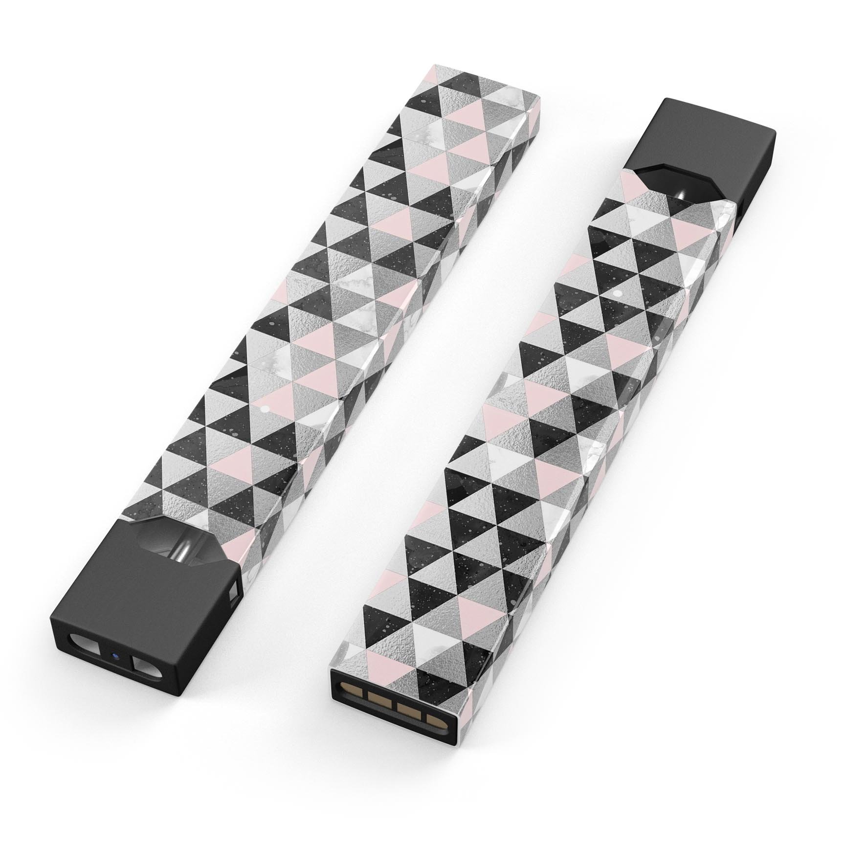 Karamfila Silver & Pink Marble V6 skin-wrap for JUUL device, showcasing its stylish design and protective features.